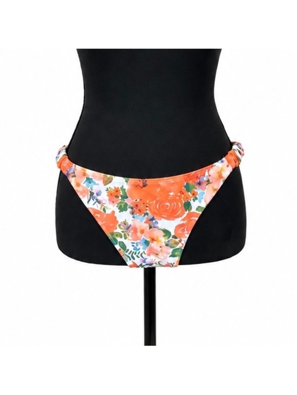 Orange, Green & Blue Watercolor Floral Bikini Bottom (XL)